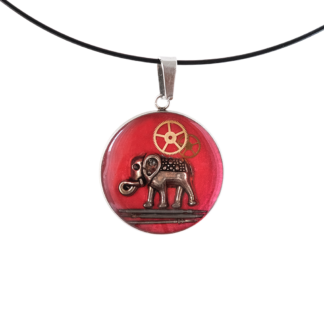 Red Mechanical Elephant Industrial Pendant