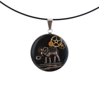 Black Mechanical Elephant Industrial Pendant