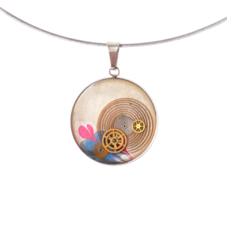 Abstract Mechanical Pendant on Beige Base