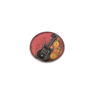 Electric Guitar Steampunk Brooch in Red