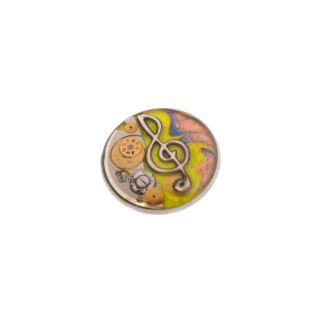 Mechanical Treble Clef Brooch in Multicolor