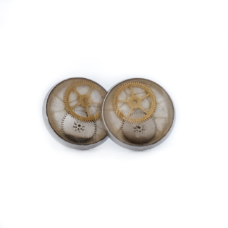 Minimal White Gear Resin Stud Earrings