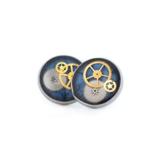 Blue and Dark Blue Layered Gear Resin Studs