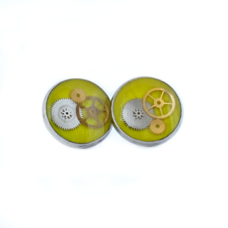 Yellow Mechanical Contrast Resin Stud Earrings