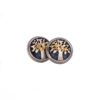 Industrial Blue Watch Parts Stud Earrings