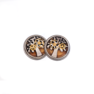 Steampunk Gold Gear Stud Earrings