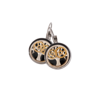 Black Tree of Life Mechanical Drop Earrings