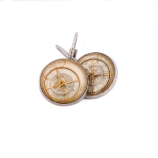 Minimal White Mechanical Drop Earrings