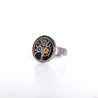 Black Tree of Life Steampunk Adjustable Ring