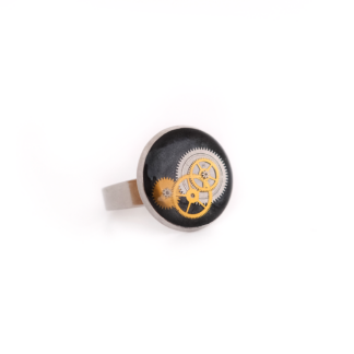 Black Contrast Gear Adjustable Ring