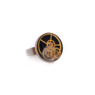 Black Gearwork Resin Artisan Ring