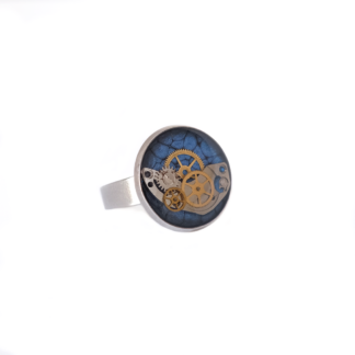 Blue Industrial Resin Gearwork Design Ring