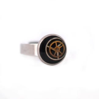 Minimal Black Gear Resin Ring