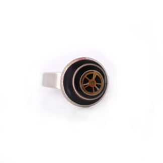 Black Single Gear Industrial Minimal Ring